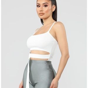 Not missing you body suit - white